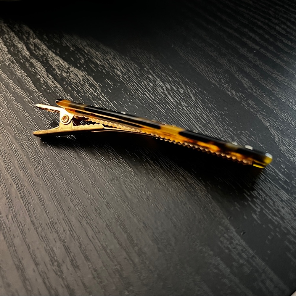 Tortoise Shell Hair Clip with Rhinestones - Picture 5 of 6